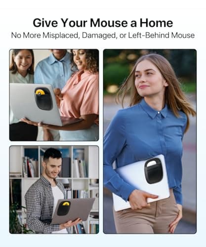 Afterplug Stick-On Mouse Holder for Laptop, 3M Adhesive Elastic Pouch — view 6