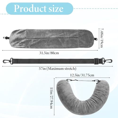Qianyu Stuffable Travel Pillow Travel Neck Pillow Stuffable with Clothes Adjustable Packable Fillable Storage Bag Packable Airplane Pillows for Extra Luggage Multifunctional Rest Cushion No Filler — view 2