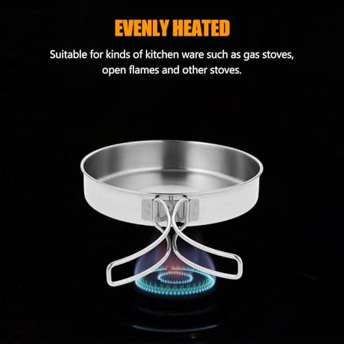 OHPHCALL Foldable Stainless Steel Frying Pan Non-Stick Hiking Mini Pan Outdoor Camping Skillet Portable Cooking Pot for Backpackers Picnic and Camp Cooking — view 5