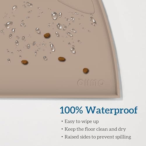 OHMO Silicone Cat Food Mat for Food&Water Bowls, 46x25cm, Beige — view 6