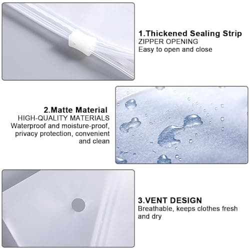 30 Pack Ziplock Bags for Clothes, Reusable Hospital Bag Organiser Pouches — view 2