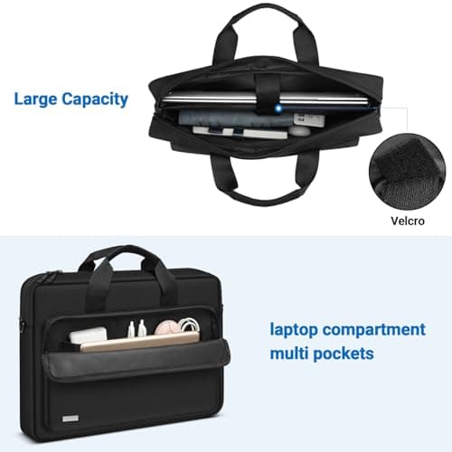 TECOOL Laptop Bag 17 17.3 Inch Business Messenger Bag with Shoulder Strap — view 3