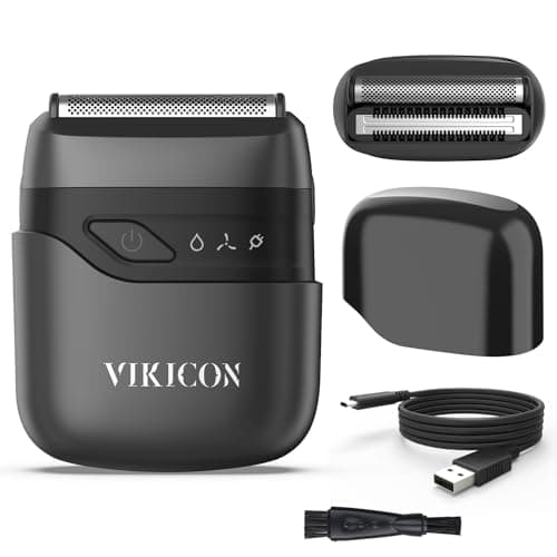 VIKICON Foil Shaver for Men, Mini Electric Razor for Face, Travel Shaver