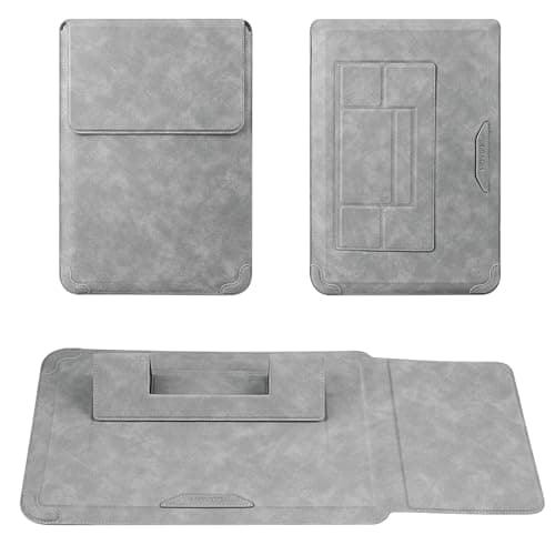 HoYiXi 15.6 16 Inch Laptop Sleeve Case with Stand Feature for MacBook Pro 16 2025 & 2021,ASUS Vivobook 15/MacBook Pro 15/Surface 3/Matebook D15/Galaxy Book Flex,15-16'' Laptop Cover,Light Gray — view 2
