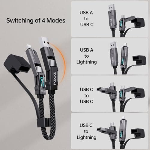 PZOZ Keychain Charging Cable Charger Cable Keyring Multi Charger Cable — view 3