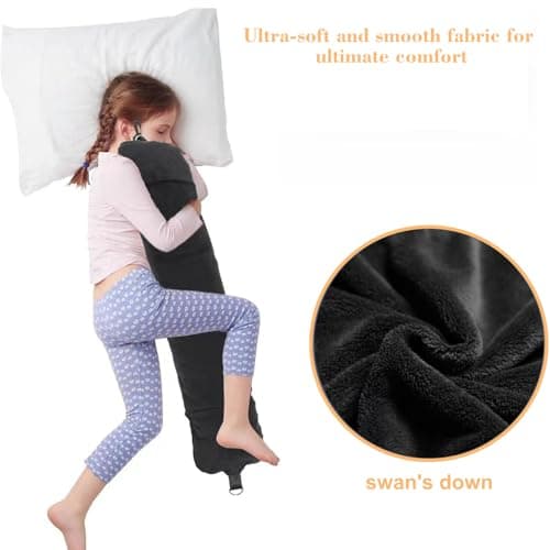 Stuffable Neck Pillow for Travel, 80 * 18.5cm Stuffable Travel Pillow with Adjustable Straps, Travel Pillow Stuffable with Clothes, Neck Pillow Stuffable for Extra Luggage Travel Essentials(Black) — view 5