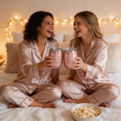 Insulated Wine Tumbler, 12 oz Cup with Straw and Lid for Best Friend — view 6
