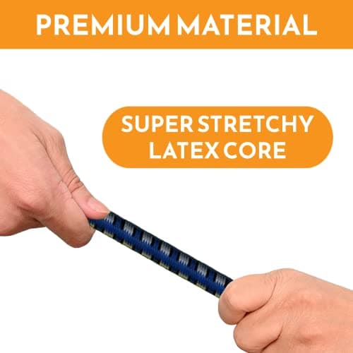 Xtremeauto Bungee Cords With Hooks 𝐉𝐮𝐦𝐛𝐨 𝐏𝐚𝐜𝐤 Of 12 Heavy Duty [𝐌𝐢𝐥𝐢𝐭𝐚𝐫𝐲 𝐆𝐫𝐚𝐝𝐞] Bungee Cord, UV Resistant Double Braided Elastic Bungee Straps For Securing Tarps Luggage Tents — view 5