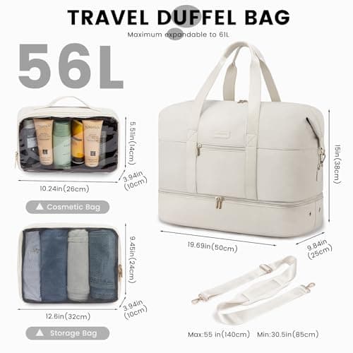 LOVEVOOK Travel Bags for Women, Overnight Weekend Duffle Gym Bag — view 2