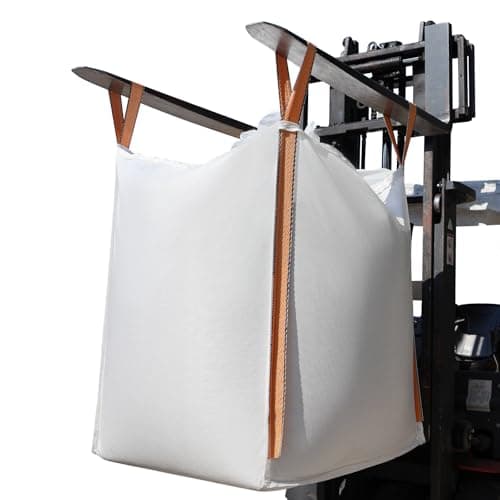 10 Pack FIBC Bulk Bag Uv Resistant Waterproof,1.5 Ton Bag 35"L x 35"W x 43"H, 3300lbs SWL,Duffle Top Flat Bottom,Woven Polypropylene Bags Heavy Duty Bulk Bags for Industry Agriculture Construction.