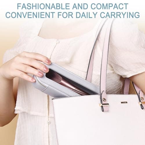 Pinkmik Makeup Brush Bag Slim Clear Makeup Bag Transparent Travel Cosmetic Case & Toiletry Bag with Zipper Small Beatuy Makeup Bag Purse Organizer for Women, Gray, SLIM-3, Makeup Brush Case — view 3