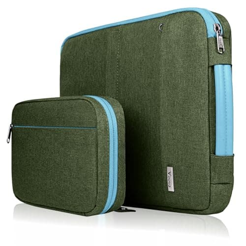 Voova Laptop Sleeve 13-14 Inch, Waterproof Case with Pouch, Army Green