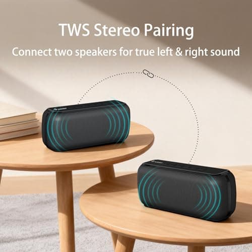 XDOBO X8 II 60W Portable Bluetooth Speaker, IPX5 Waterproof Wireless Speaker with Deep Bass, Bluetooth 5.0, TWS Stereo Pairing, 8H Playtime, TF Card & AUX for Outdoor Party Home — view 4