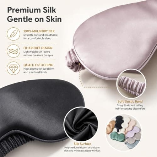 8PCS Silk Eye Mask Set, Blackout Sleep Mask — view 3
