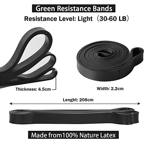 Pull Up Bands & Resistance Bands - Rubber Heavy Duty Loop Band for Men & Women Fitness - Muscle Strength Training - Assist Pull Ups & Gym Exercise (Black (30-60 bls)) — view 3
