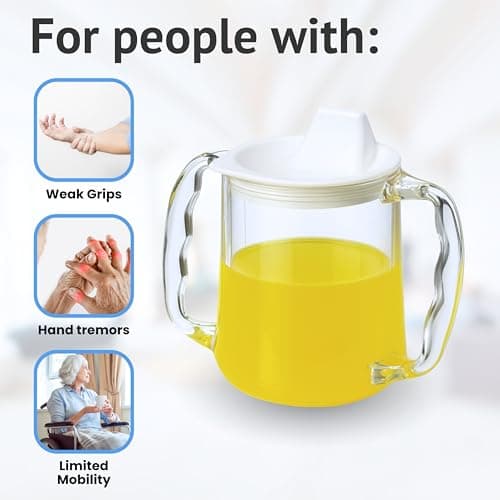 Homecraft Caring Travel Mug, Two Handle Easy Grip, Spill Resistant with Spout Opening for Children, Elderly and Disabled Users, Small Spout — view 2
