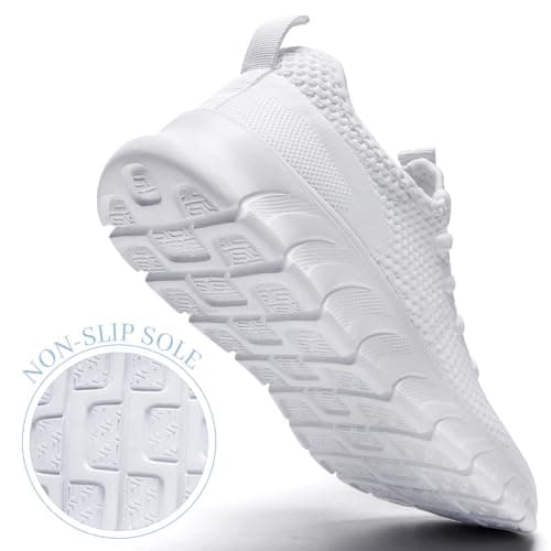 White Trainers Men Women Running Shoes Slip On Gym Sports Size 6 UK — view 4
