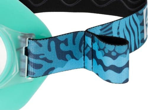CRESSI since 1946 - Force Mask - Separate Polycarbonate Lenses and Soft TPR Face Mask Ideal Snorkelling Surface Swimming and Beach Holidays - Aqua Green Elastic Strap Coral Blue - One Size - Adult — view 4