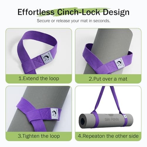 Slim Panda Yoga Mat Straps for Carrying, Adjustable Yoga Mat Carrier (Yoga Mat Not Included) — view 6