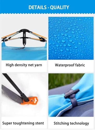 Suprills Pop Up Tent for 3-4 Person - Double Layer Instant Camping Tent, Holiday Essentials - Lightweight Tent for Beach, Camping,Hiking, Festival - Easy Set Up, Backpacking Tent water — view 3