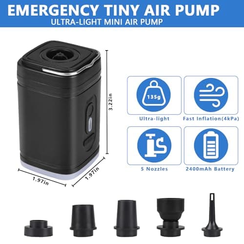 Electric Air Pump, Xndryan 2400mAh Rechargeable Electric Pump Ultra-light Portable Air Pump for Inflatables Pool Floats Air Mattress Swim Ring Vacuum Storage Bags, Inflate and Deflate — view 4
