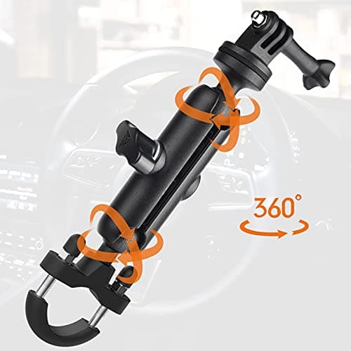 CAMOLO Motorcycle Action Camera Mount Holder, Handlebar Mount Clip for Bike/Bicycle/Motorcycle/Motor,Compatible with GoPro Hero 6/7/8/9&Other Action Camera — view 3