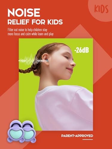 Naiicute Kids Ear Plugs 6+yrs, Reusable Noise Reduction Hearing Protection — view 2