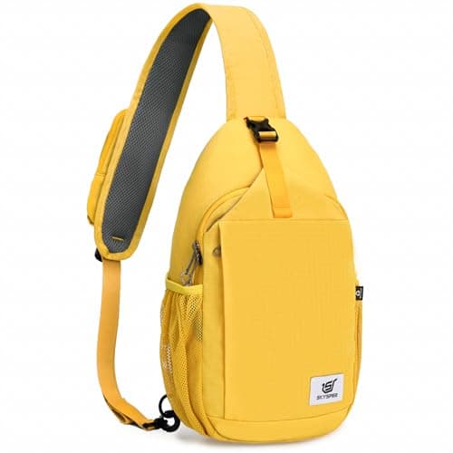 SKYSPER Sling Bag RFID Cross Body Bag Recycled Crossbody Backpack Travel Daypack(Apricot)
