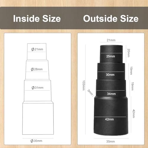 3 Pcs Universal Vacuum Adapter,Vacuum Clearner Adapter for Power Tools,Sander Dust Extraction Hose Adaptor for Makita Random Orbital Sander, Jigsaw, Circular Saw Reducer Accessories — view 5