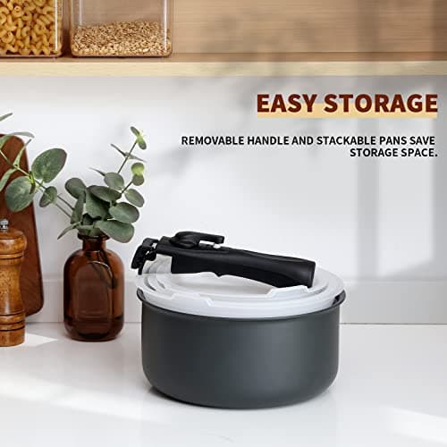 Fadware Saucepan Set with Detachable Handle, Non Stick Pot Set 16/18/20 cm — view 6