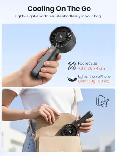 Warmco Portable Handheld Turbo Fan 5000mAh Rechargeable Personal Mini fan — view 6