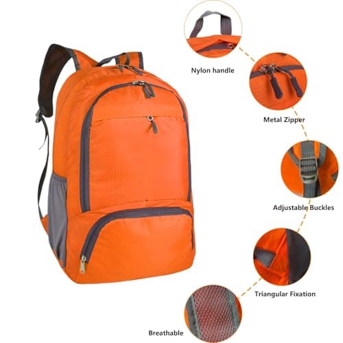 FENGZIZH Foldable Lightweight Travel Backpack, 30L Waterproof Rucksack — view 3