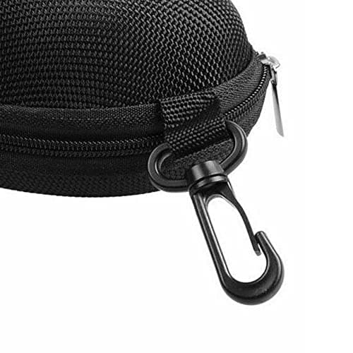 Heshebuy 2 Pcs EVA Glasses Case, Zipper Hard Sunglasses Cases Portable Travel Eyeglasses Cases with Plastic Hook (Black) — view 5