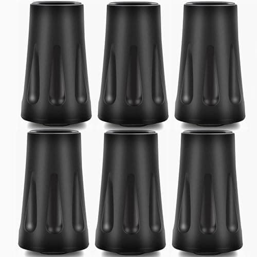 Walking Stick Caps & Trekking Pole Tips - Anti-Slip Rubber Tips, Universal 11mm Replacement Caps for Hiking Poles, Walking Canes & Nordic Poles