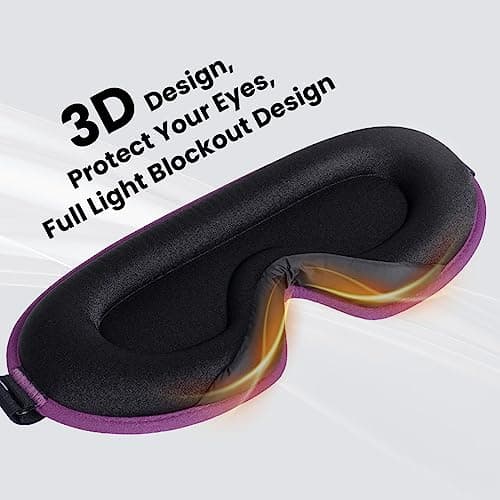 SUSNUAN Sleep Eye Mask, 3D Contoured Sleep Mask Light Blocking Sleep Mask for Women and Men, Soft and Comfortable Night Eye Blinder, Suitable for Travel, Lunch Breaks, Sleeping, Meditation (Purple) — view 3