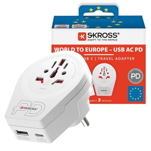SKROSS World to Europe USB AC20PD Travel Adapter