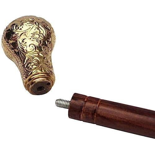 Ajuny Wooden Walking Stick for Men Women Seniors Knob Style 36 Inch Canes — view 4