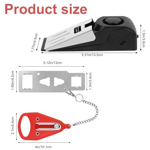 2-Piece Travel Security Kit with Portable Door Lock and Alarm，Portable Security Door Lock with Adjustable Safety Bar for Home, Hotel & Apartment Protection, for Enhanced Safety at Home or On The Go — view 2