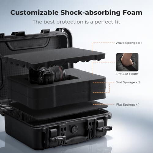 K&F CONCEPT Waterproof Hard Case, IP67 Portable Protective Case Camera Case — view 4