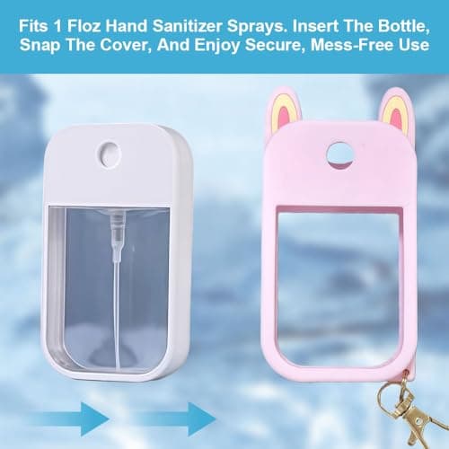 2 Pack Hand Sanitizer Holder – Portable Silicone Hand Sanitizer Case with Keychain for 1 fl oz Spray, Travel & Everyday Carry Sanitizer Accessory, Soft Touch Protective Holder (Black, White) — view 6