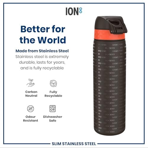 NFL Cleveland Browns Lightweight Steel Water Bottle, 600 ml/20 oz, Non-Insulated, Leak Proof, Easy to Open, Secure Lock, Dishwasher Safe, Flip Cover, Fits Cup Holders, Metal Water Bottle — view 5