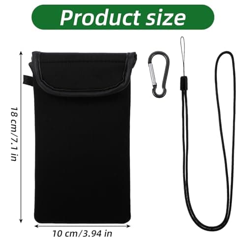 IANFAN Neoprene Phone Pouch, Universal Phone Sock Protects Black — view 2