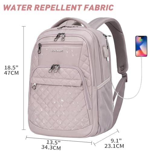 KROSER Laptop Backpack Computer Backpack Water-Repellent DaypackDusty Pink — view 5