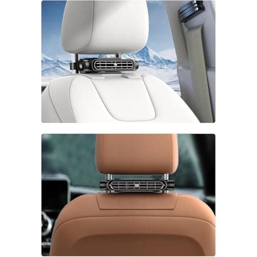 Car Backseat Fan with Adjustable Angle - 3000mAh Rechargeable Clip-On Air Circulator, Portable Ventilation Cooler for Road Trips, Camping & Long Drives, 3-Speed Quiet Operation (White) — view 6
