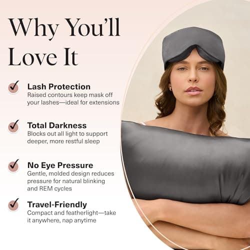 Kitsch Contour Satin Sleep Mask | Eye Masks for Sleep - Charcoal — view 3