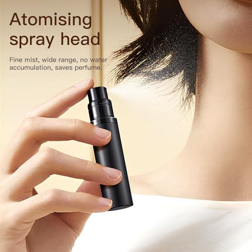 Refillable Perfume Atomiser Travel Bottle 2 Pack 5ml, Mini Portable Perfume Atomiser, Small Travel Perfume Spray Bottle, Pocket Size Bottom Filling Perfume Dispenser for Women and Men (Black+Purple) — view 4