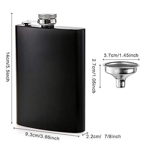 Lawei 4 Pack Stainless Steel Black Hip Flask Set Leakproof Flask with 4 Free Bonus Funnel - 240ml/ 8 oz — view 2