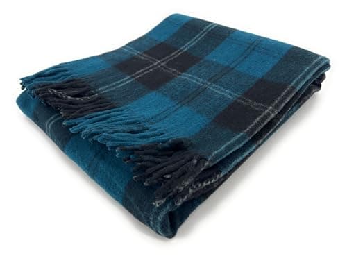 Tartan Travel Knee Throw Blanket 100% New Wool 172cm x 78cm (Ramsay Blue) — view 3