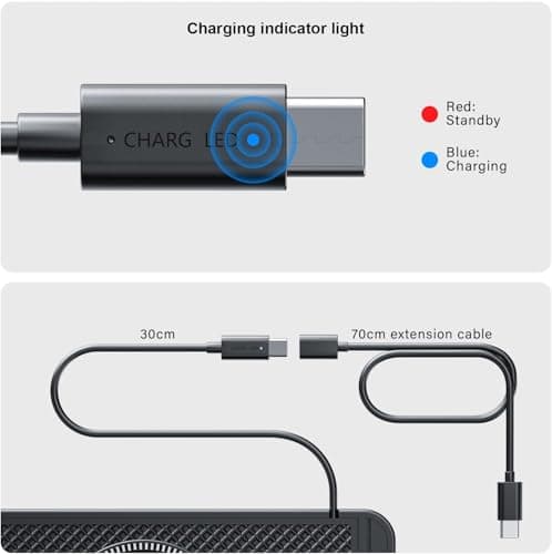 Wireless Car Charger Pad 7 15 20W Max Fast Non-Slip Wireless Charging Pad QI 2 Car Charger Ultra Slim 1 meter accessories Compatible with iPhone 17 16 Pro Max 15 14 13 12, Samsung, Google — view 2