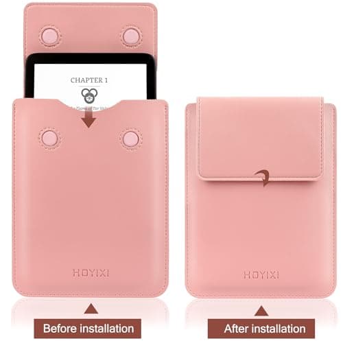 HoYiXi Universal Sleeve Case for 6.8",7" Paperwhite/Colorsoft/Signature Edition 2025 & 2021 Compatible 6.8" Kobo Clara HD/PocketBook/Tolino Protective Case for 6.8'' 7'' ebook Reader, Pink — view 3